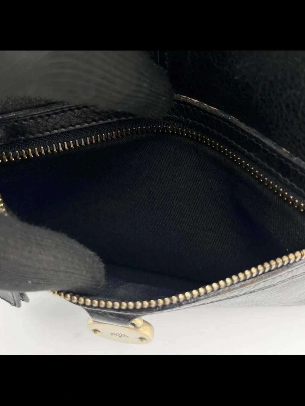 Mulberry Black Leather Shoulder Bag with Gold Hardware Accents